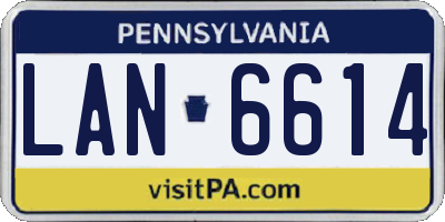 PA license plate LAN6614