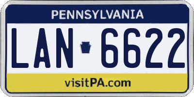 PA license plate LAN6622