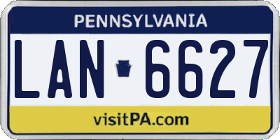 PA license plate LAN6627