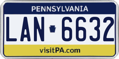 PA license plate LAN6632