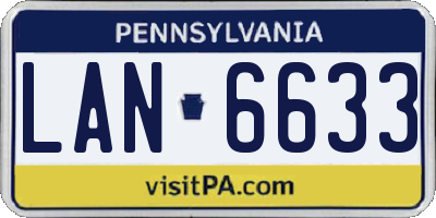 PA license plate LAN6633