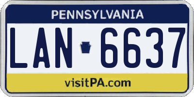PA license plate LAN6637