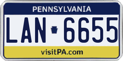 PA license plate LAN6655