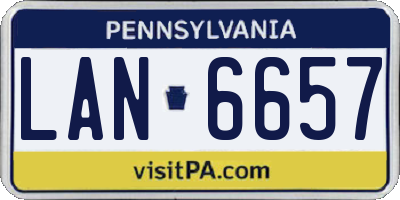 PA license plate LAN6657