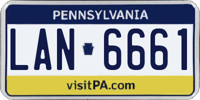 PA license plate LAN6661