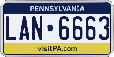 PA license plate LAN6663