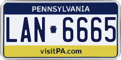 PA license plate LAN6665