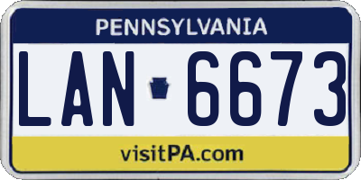 PA license plate LAN6673