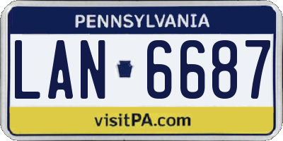 PA license plate LAN6687