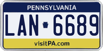 PA license plate LAN6689