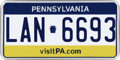 PA license plate LAN6693