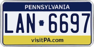 PA license plate LAN6697