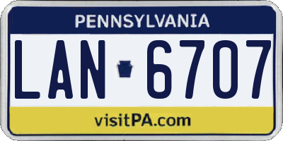 PA license plate LAN6707