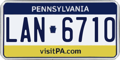 PA license plate LAN6710
