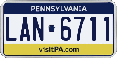 PA license plate LAN6711