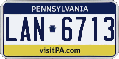 PA license plate LAN6713