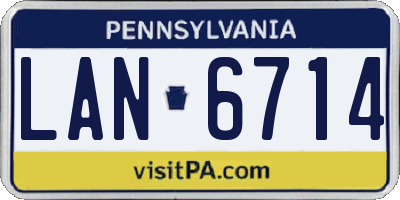 PA license plate LAN6714