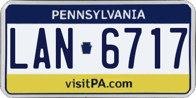 PA license plate LAN6717