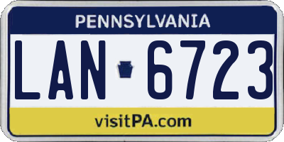 PA license plate LAN6723