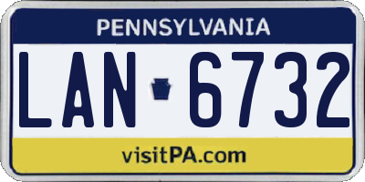 PA license plate LAN6732