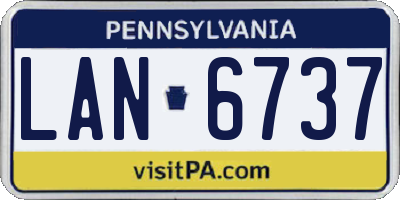 PA license plate LAN6737