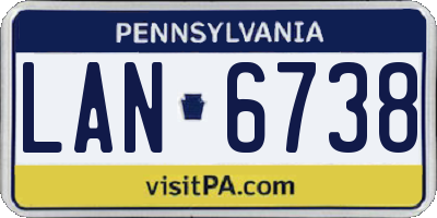 PA license plate LAN6738
