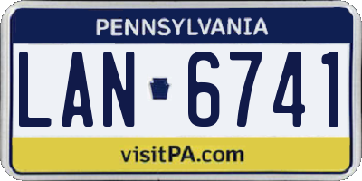PA license plate LAN6741