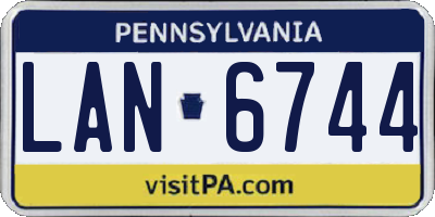 PA license plate LAN6744