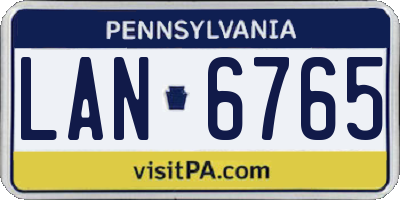 PA license plate LAN6765