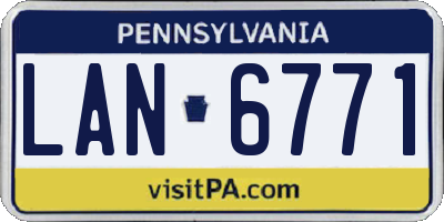 PA license plate LAN6771