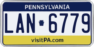 PA license plate LAN6779