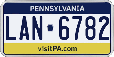 PA license plate LAN6782