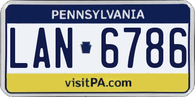 PA license plate LAN6786