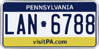 PA license plate LAN6788