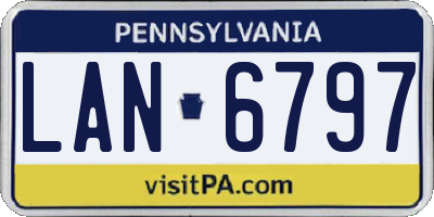 PA license plate LAN6797