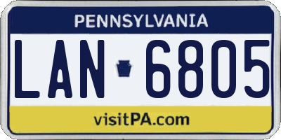 PA license plate LAN6805