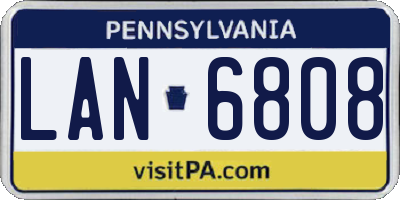 PA license plate LAN6808