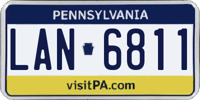 PA license plate LAN6811