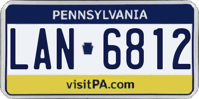 PA license plate LAN6812