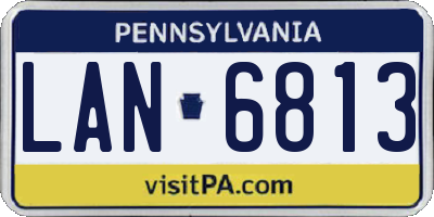 PA license plate LAN6813