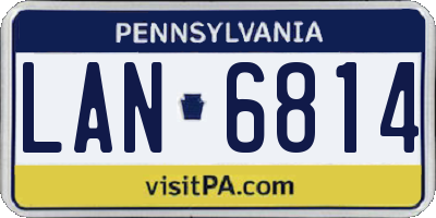 PA license plate LAN6814