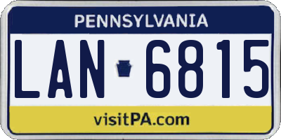 PA license plate LAN6815