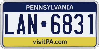 PA license plate LAN6831