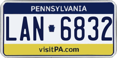 PA license plate LAN6832