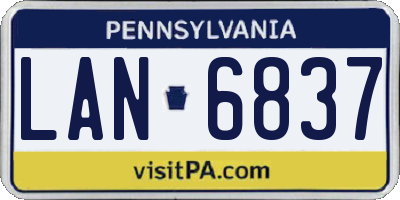 PA license plate LAN6837