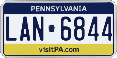 PA license plate LAN6844