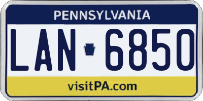 PA license plate LAN6850