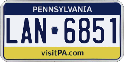 PA license plate LAN6851