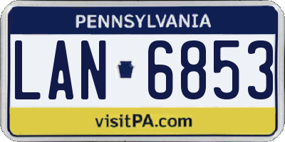 PA license plate LAN6853