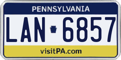 PA license plate LAN6857